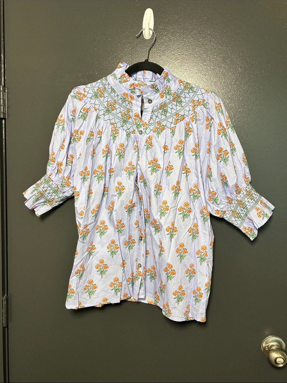 NWT Entro Floral Short Sleeve Blouse Sz S